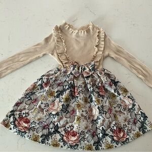 SHEIN Beige and Floral Kids Dress